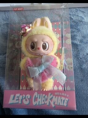 POP MART Let's Checkmate Plush Figure Pendant - Yellow & Pink